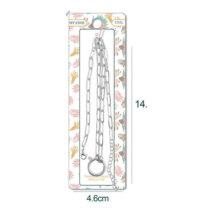 Collar de Cadena Acero color Plateado para CHARM