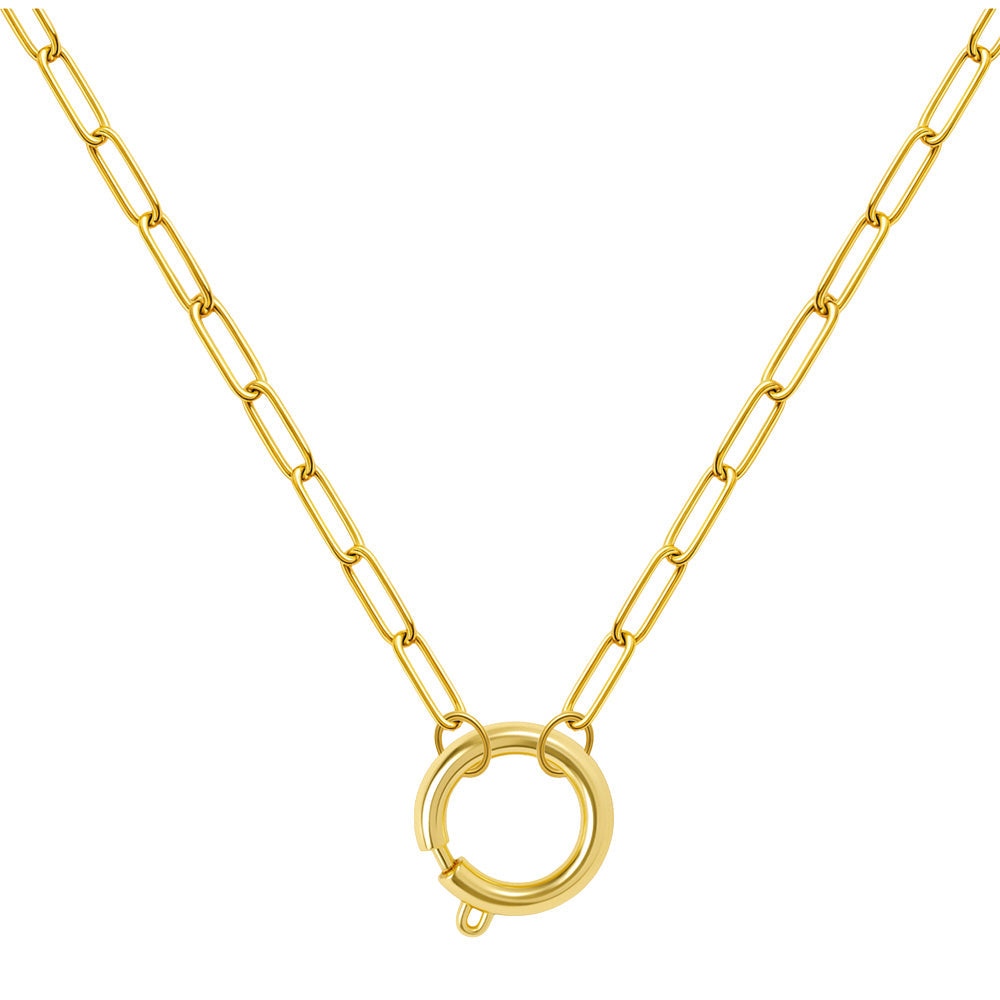 Collar de Cadena Acero color Dorado para CHARM