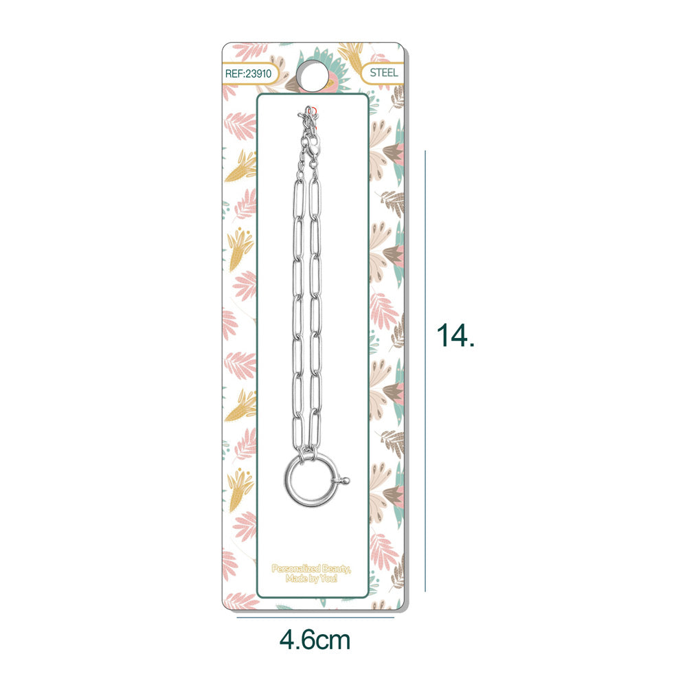 Collar de Cadena Acero color Plateado para CHARM