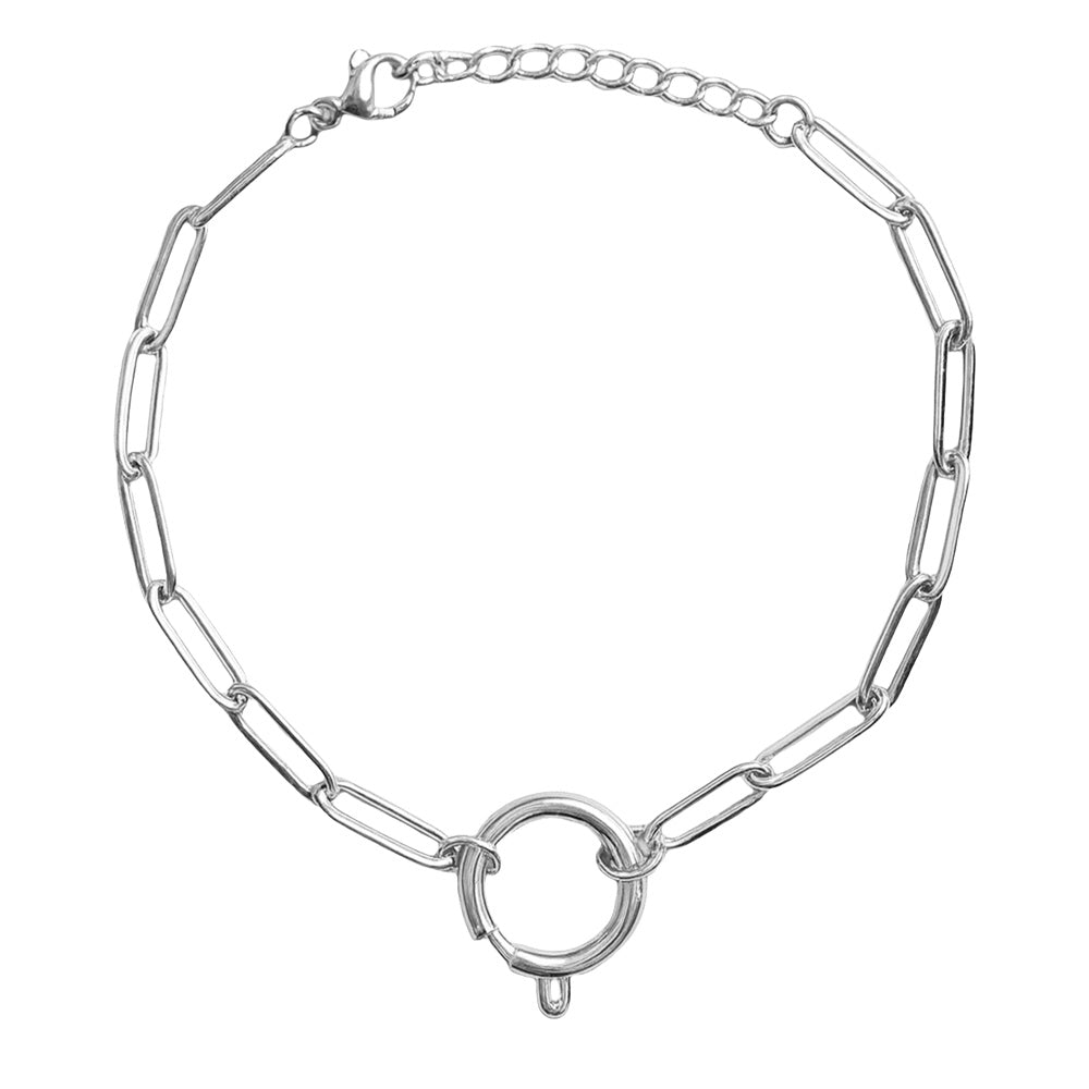 Collar de Cadena Acero color Plateado para CHARM - cotigo