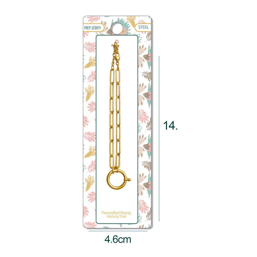 Collar de Cadena Acero color Dorado para CHARM