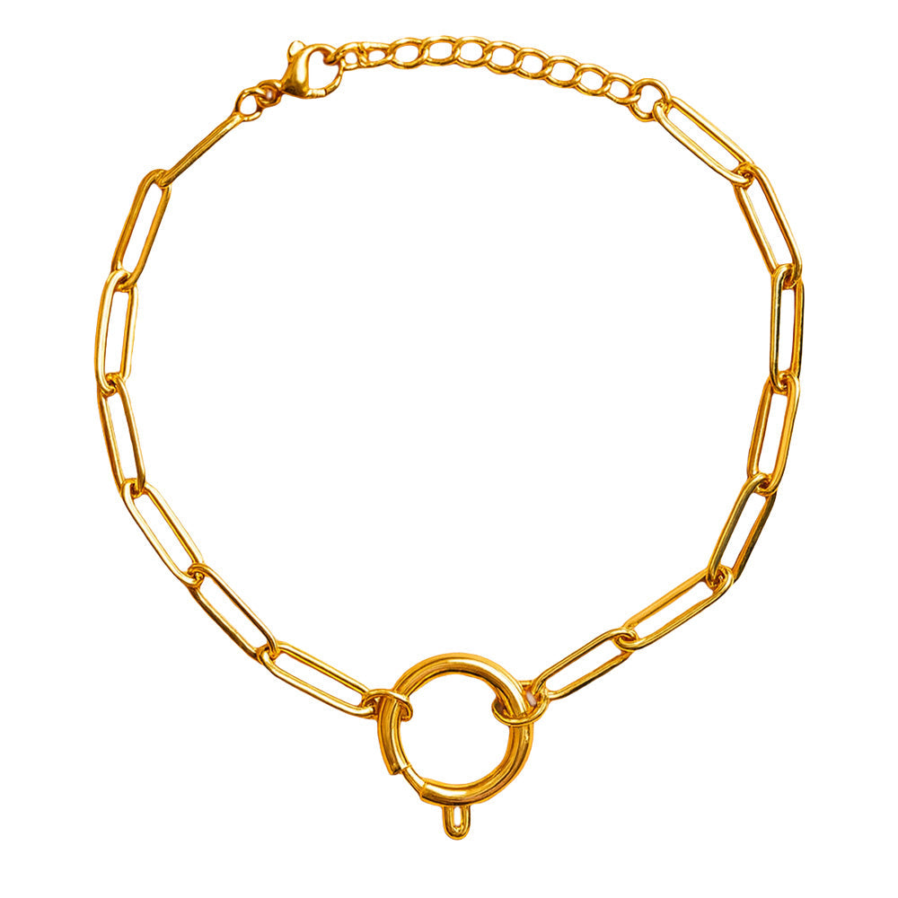 Collar de Cadena Acero color Dorado para CHARM