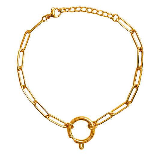 Collar de Cadena Acero color Dorado para CHARM