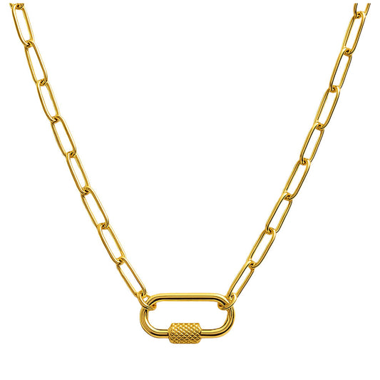 Collar de Cadena Acero color Dorado para CHARM