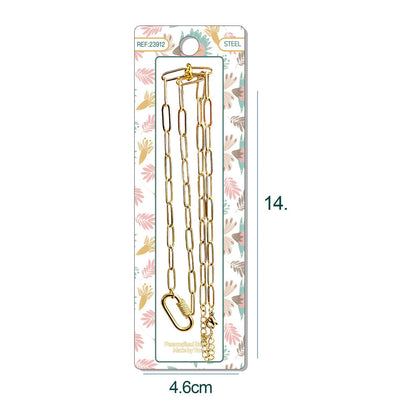 Collar de Cadena Acero color Dorado para CHARM