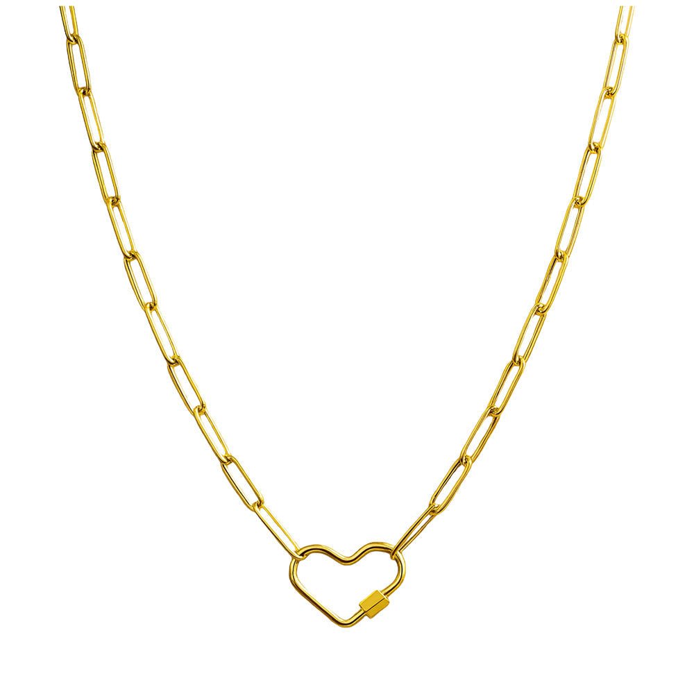 Collar de Cadena Acero color Dorado para CHARM