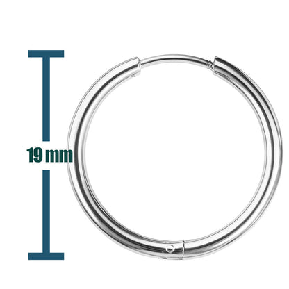 Pendiente de Aro Acero 16mm color Plateado para CHARM