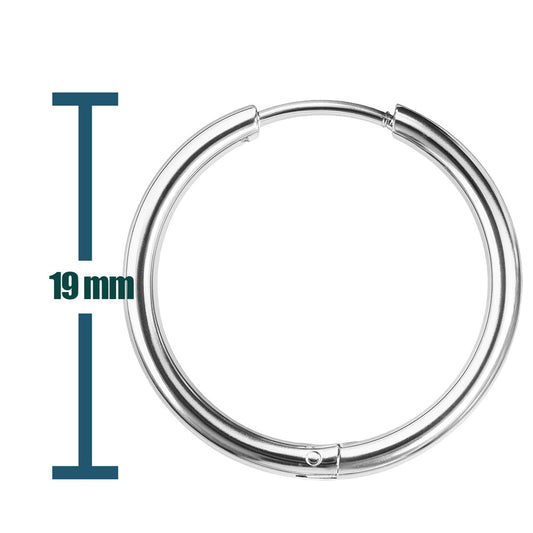 Pendiente de Aro Acero 16mm color Plateado para CHARM