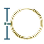 Pendiente de Aro Acero 16mm color Dorado para CHARM - cotigo