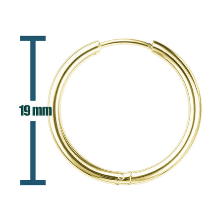 Pendiente de Aro Acero 16mm color Dorado para CHARM