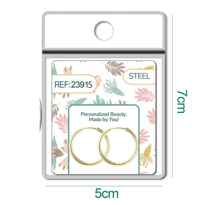 Pendiente de Aro Acero 16mm color Dorado para CHARM