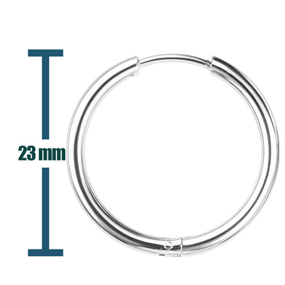 Pendiente de Aro Acero 20mm color Plateado para CHARM