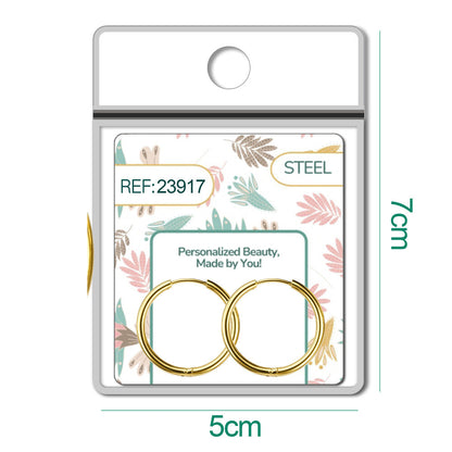 Pendiente de Aro Acero 20mm color Dorado para CHARM