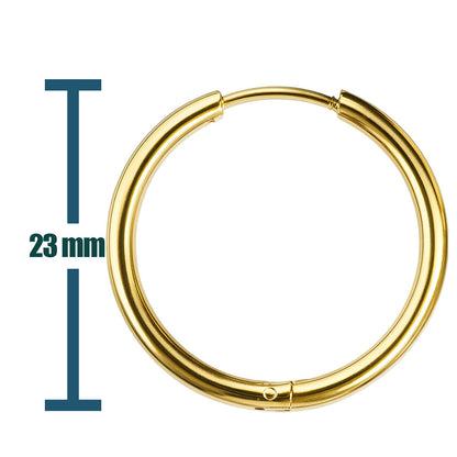 Pendiente de Aro Acero 20mm color Dorado para CHARM