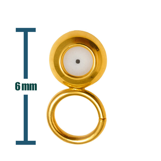 Bola 4mm Acero color Plateado con Goma y Arito para CHARM