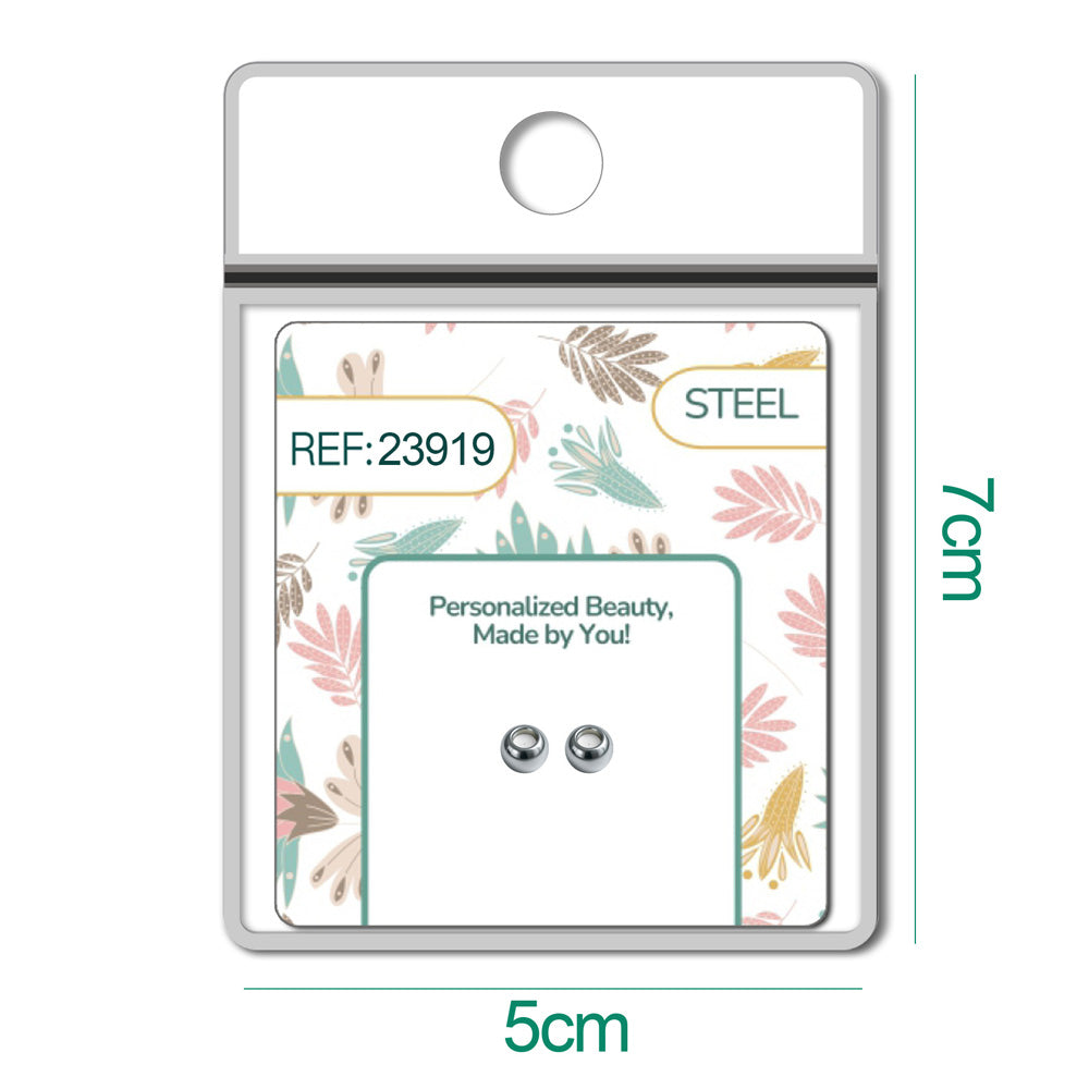 Bola 4mm Acero color Plateado con Goma para Fijar CHARM