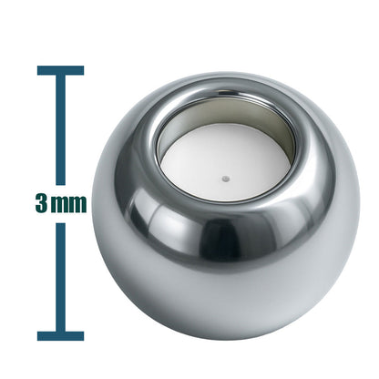 Bola 4mm Acero color Plateado con Goma para Fijar CHARM