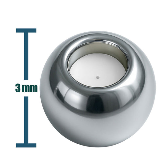 Bola 4mm Acero color Plateado con Goma para Fijar CHARM