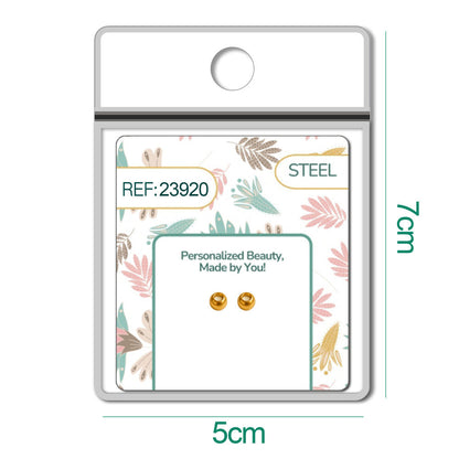 Bola 4mm Acero color Dorado con Goma para Fijar CHARM