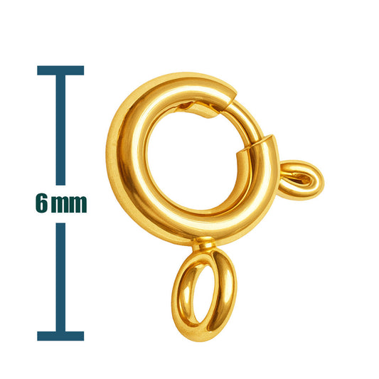 Cierre 5mm Acero color Dorado para CHARM