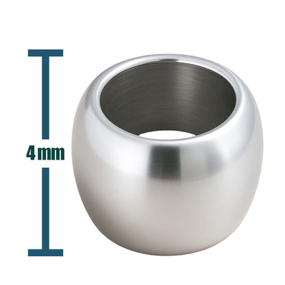 CHARM de Bola 6mm Acero Plateado con Agujero 3mm para Cadena de Serpiente