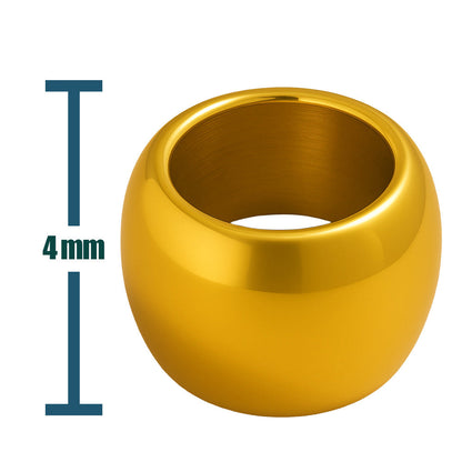 CHARM de Bola 6mm Acero Dorado con Agujero 3mm para Cadena de Serpiente