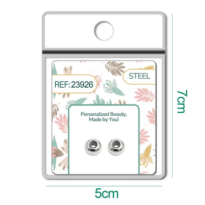 Bola plano 6mm Acero Plateado con Goma para Fijar CHARM en Cadena de Serpiente