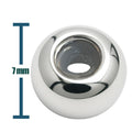 Bola plano 6mm Acero Plateado con Goma para Fijar CHARM en Cadena de Serpiente - cotigo
