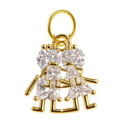 CHARM de Cobre Chapado Oro 14K con Circonita