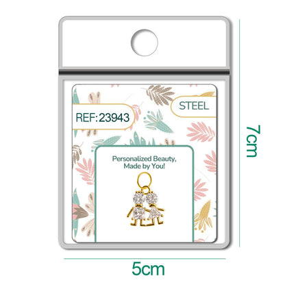 CHARM de Cobre Chapado Oro 14K con Circonita