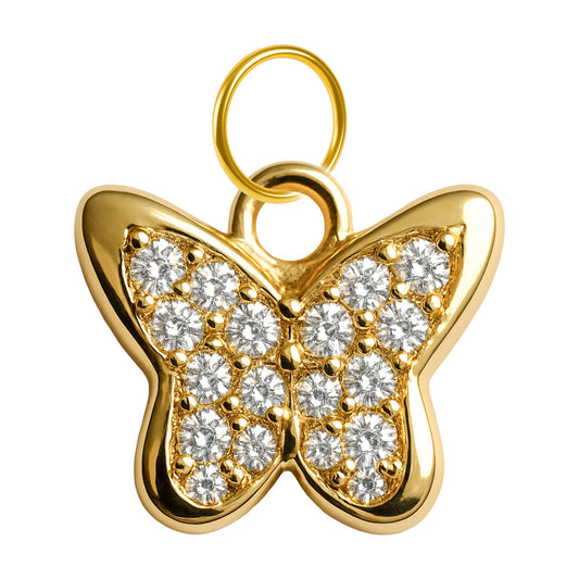 CHARM de Cobre Chapado Oro 14K con Circonita