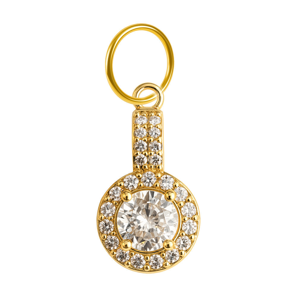 CHARM de Cobre Chapado Oro 14K con Circonita