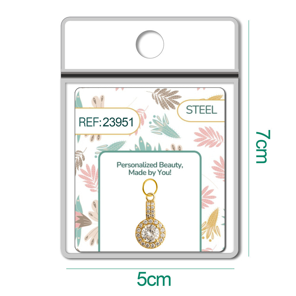 CHARM de Cobre Chapado Oro 14K con Circonita