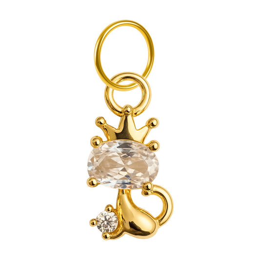 CHARM de Cobre Chapado Oro 14K con Circonita