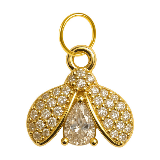 CHARM de Cobre Chapado Oro 14K con Circonita