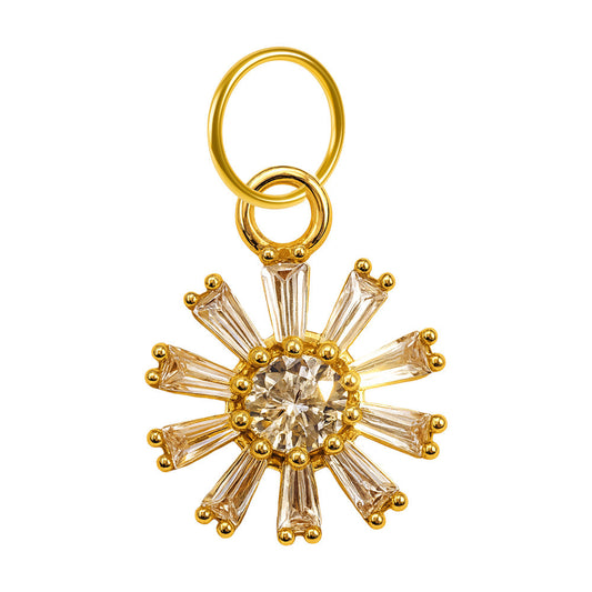 CHARM de Cobre Chapado Oro 14K con Circonita