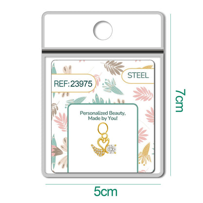 CHARM de Cobre Chapado Oro 14K con Circonita