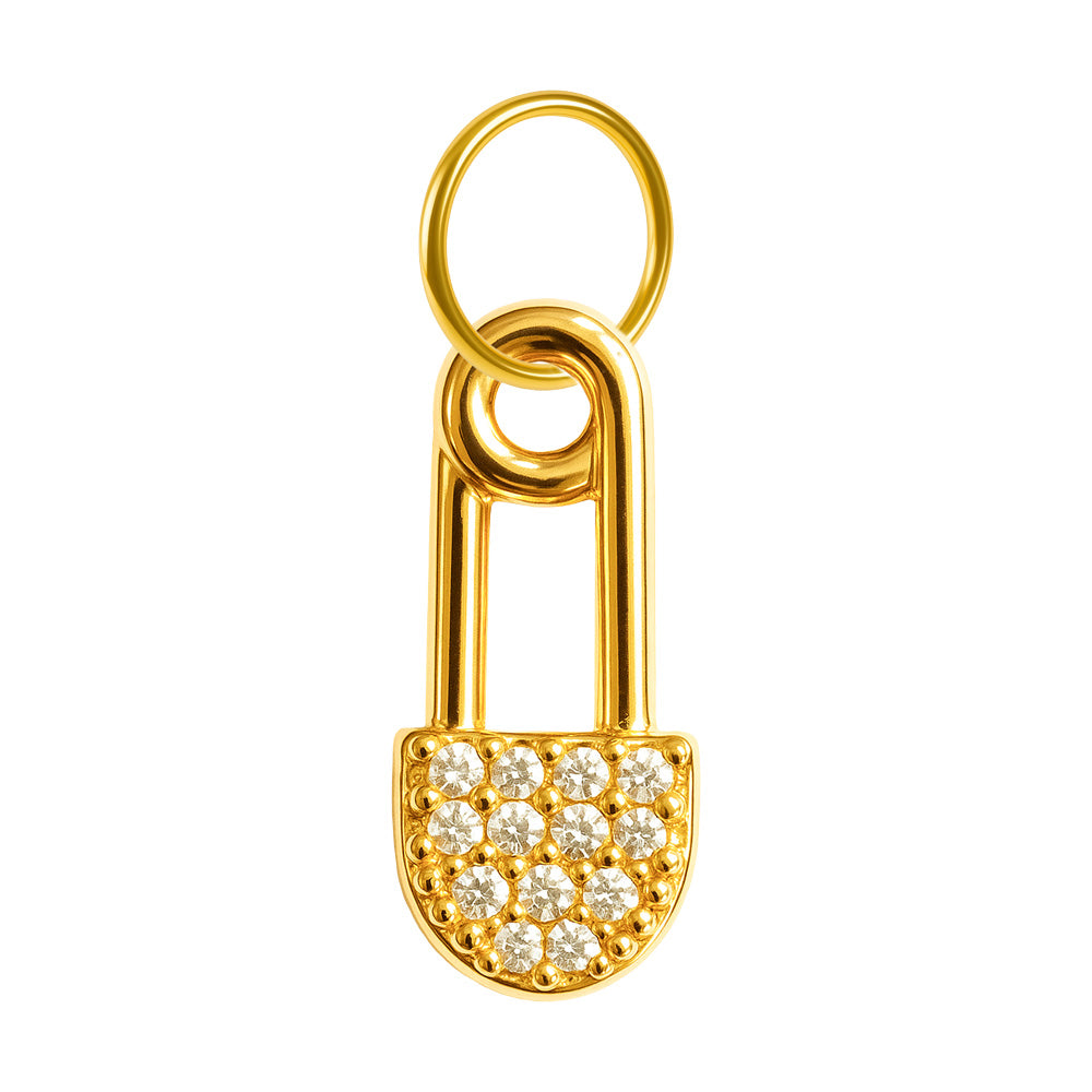 CHARM de Cobre Chapado Oro 14K con Circonita