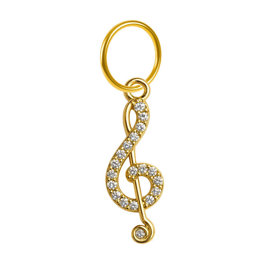 CHARM de Cobre Chapado Oro 14K con Circonita