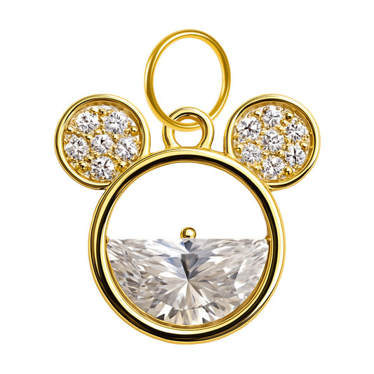 CHARM de Cobre Chapado Oro 14K con Circonita