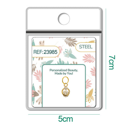 CHARM de Cobre Chapado Oro 14K con Circonita