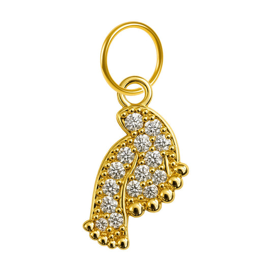 CHARM de Cobre Chapado Oro 14K con Circonita