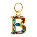 CHARM de Letra B Acero color Dorado con Circonita - cotigo
