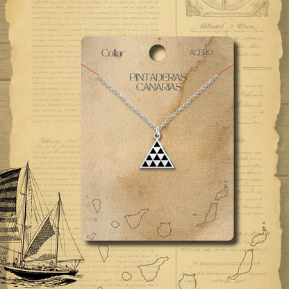 Colgante Pintadera Canarias Acero Plateado