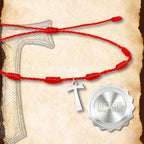 Pulsera 7 Nudos con Cruz de Tau color Plateado - cotigo