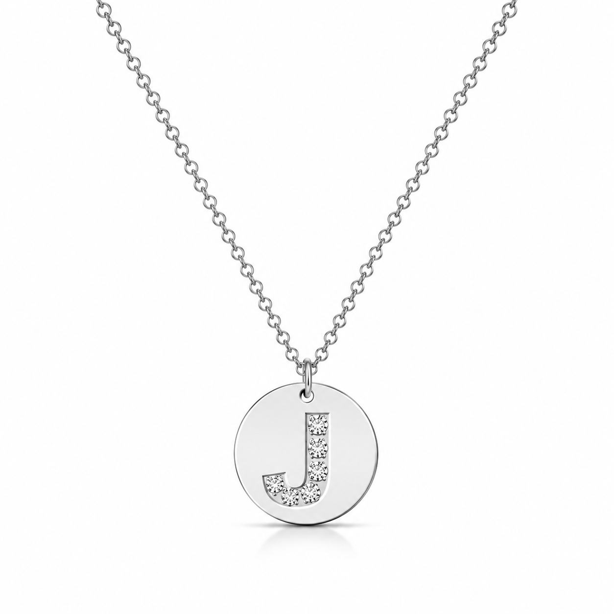 Collar Medalla de Letra Inicial con Circonitas