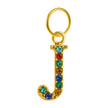 CHARM de Letra J Acero color Dorado con Circonita - cotigo