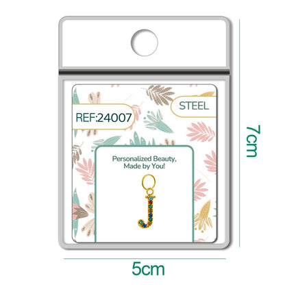 CHARM de Letra J Acero color Dorado con Circonita
