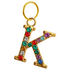 CHARM de Letra K Acero color Dorado con Circonita - cotigo