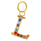 CHARM de Letra L Acero color Dorado con Circonita - cotigo